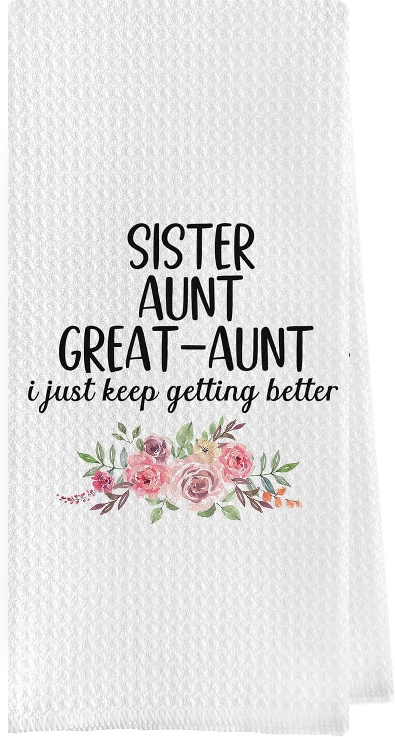 Geqtt Great Aunt Dish Towels - Decorative Waffle Weave Kitchen Hand Tea Towels for Bathroom, Gifts from Nephew (1624 Inches) - Image 1